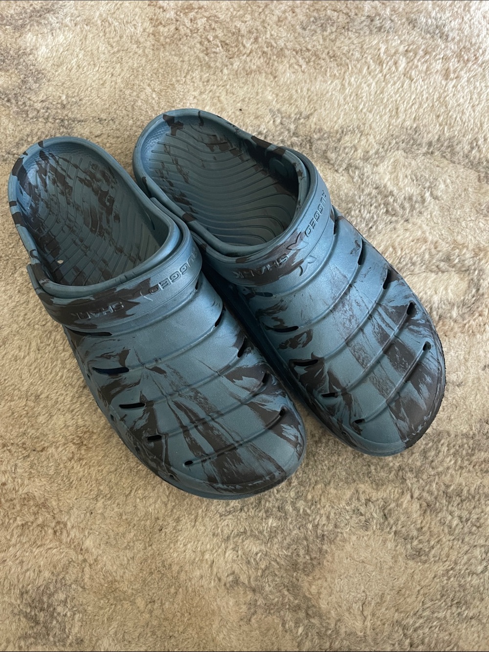 Men's Slip-On Sandal Clogs in Teal with Dark Accents